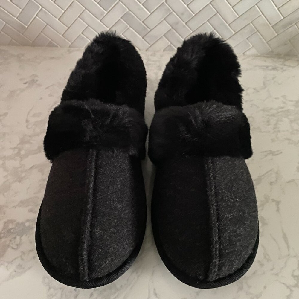 Charter Club Black Slippers. size L (9-10) NWT